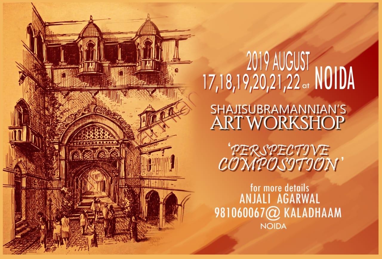 Workshop on Perspective Composition & Human Drawing by Shaji Subramannian